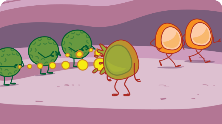 Role of Immune System with Fighting Cancer Cells Illustration