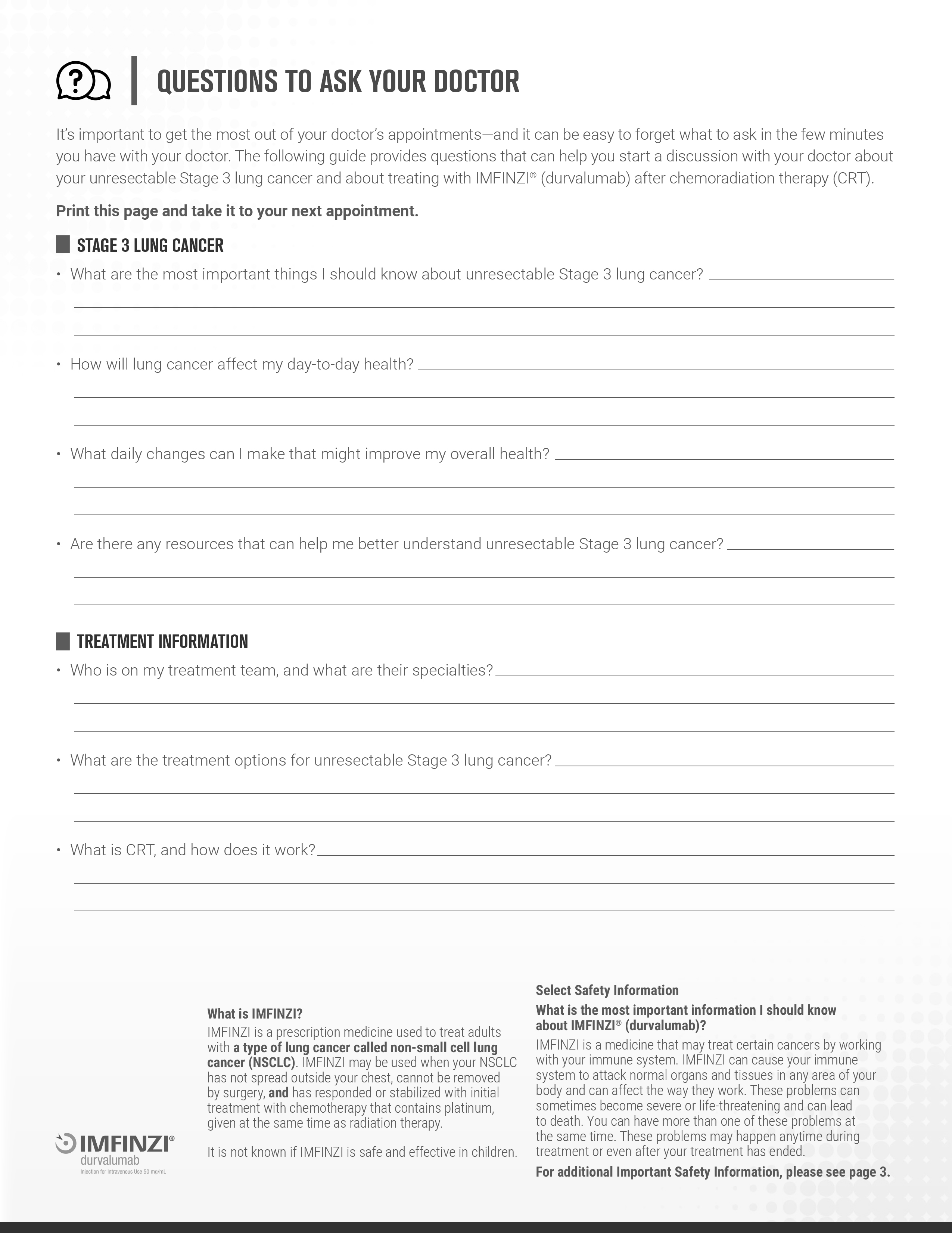 Ask Your Doctor about IMFINZI.