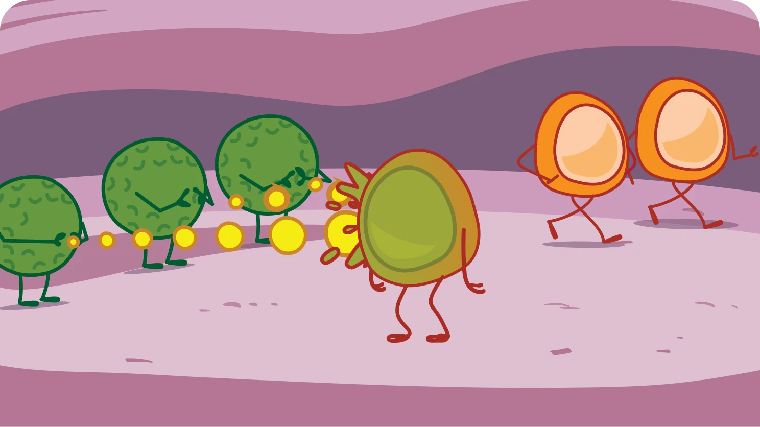 Role of Immune System with Fight Cancer Cells Illustration