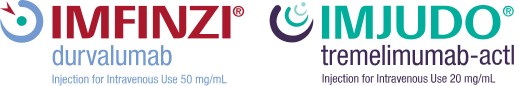IMFINZI® (durvalumab) and IMJUDO® (tremelimumab-actl) logos